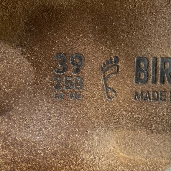 Birkenstock Mayari Sandals Womens Size 39/ 8-8.5 Silver Toe Loop Slides Birkibuc - Picture 8 of 9